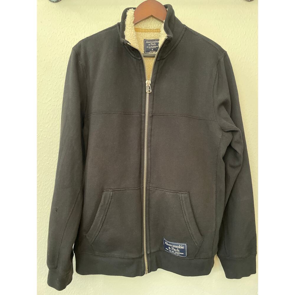Abercrombie & Fitch Jacket Men’s Size Medium Blue Sherpa Lined Heavy Fleece